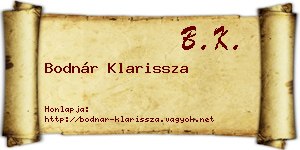 Bodnár Klarissza névjegykártya